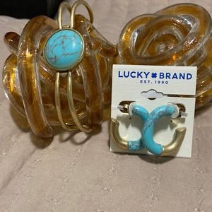 Lucky brand earrings and bracelet